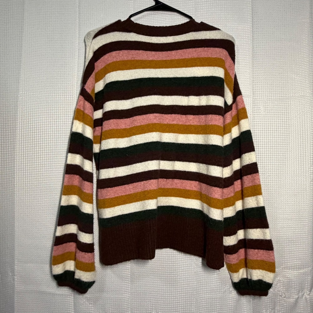 Madewell Striped Crewneck Sweater Small Multicolor Merino Wool Alpaca Blend - Picture 2 of 4
